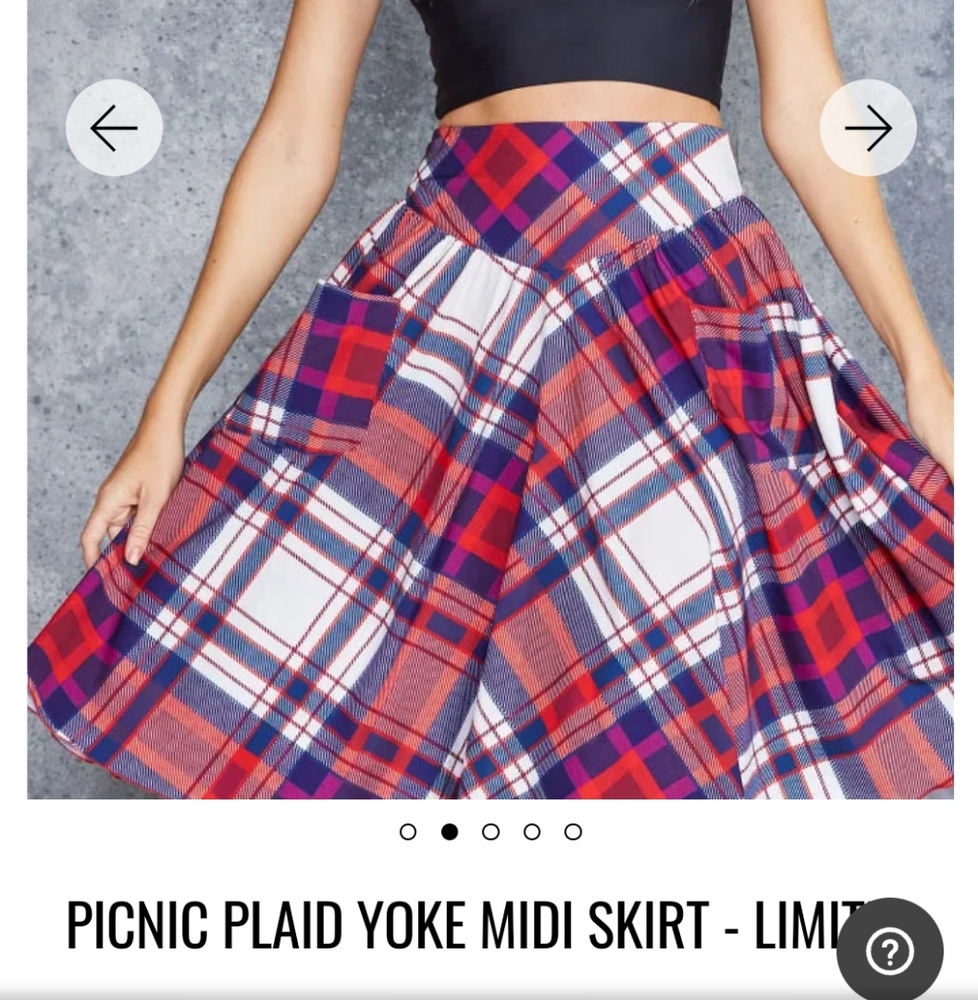 BlackMilk Picnic Plaid Yoke Midi Skirt